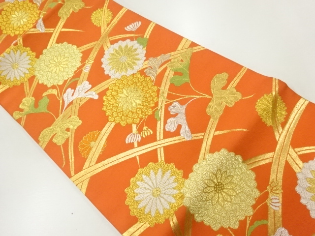 JAPANESE HIRAKI NAGOYA OBI / WOVEN KIKU